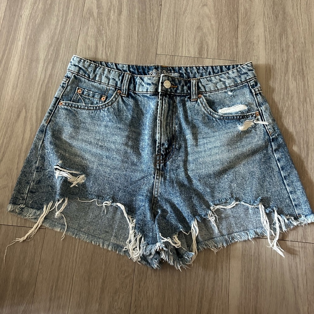 Wild Fable Blue Distressed Jean Shorts
